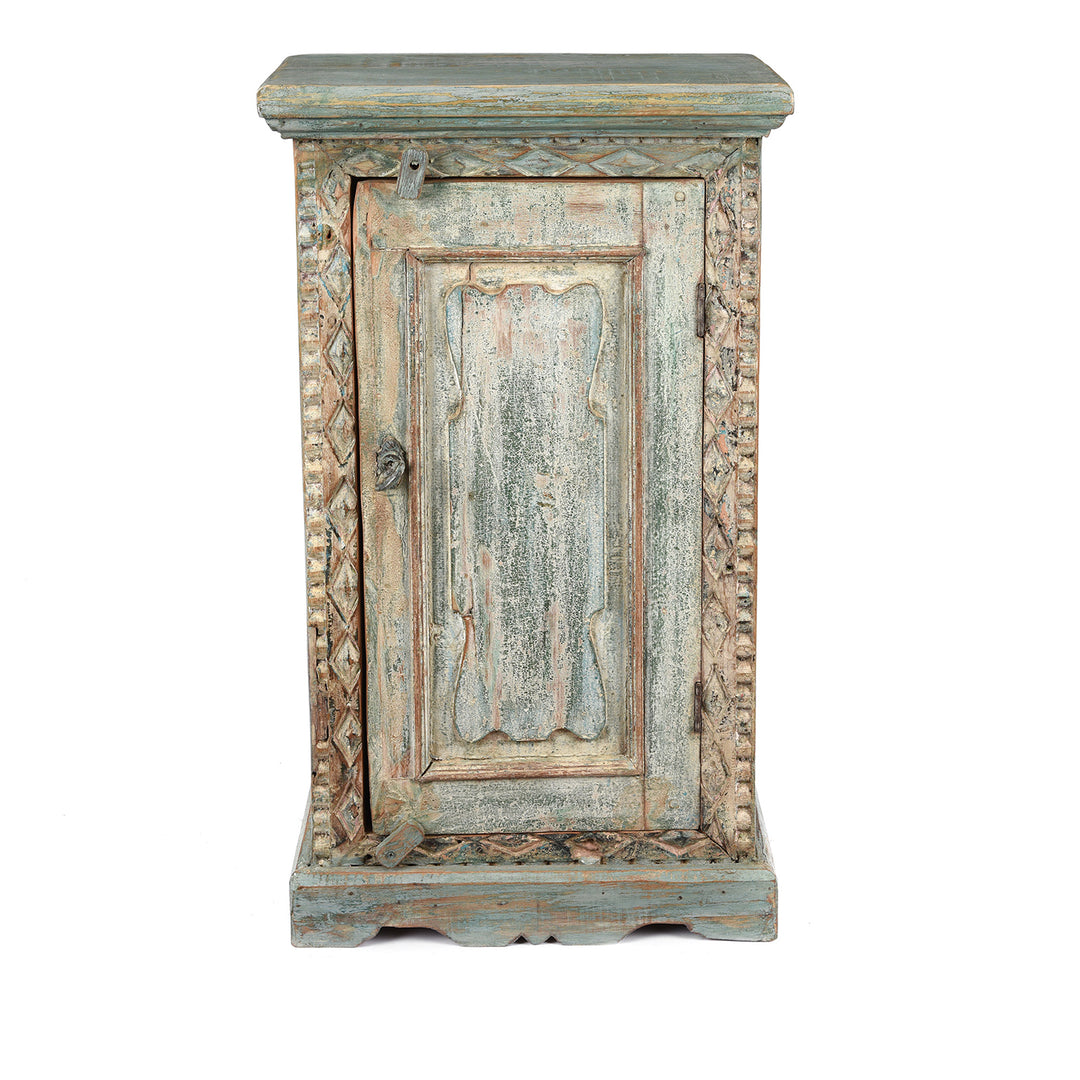 Bedside Cabinet Made From Reclaimed Carved Teak | Indigo Antiques