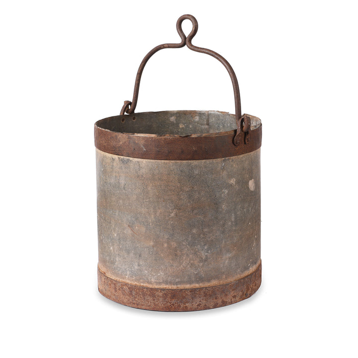 Vintage Galvanised Milk Pot Planter | Indigo Antiques