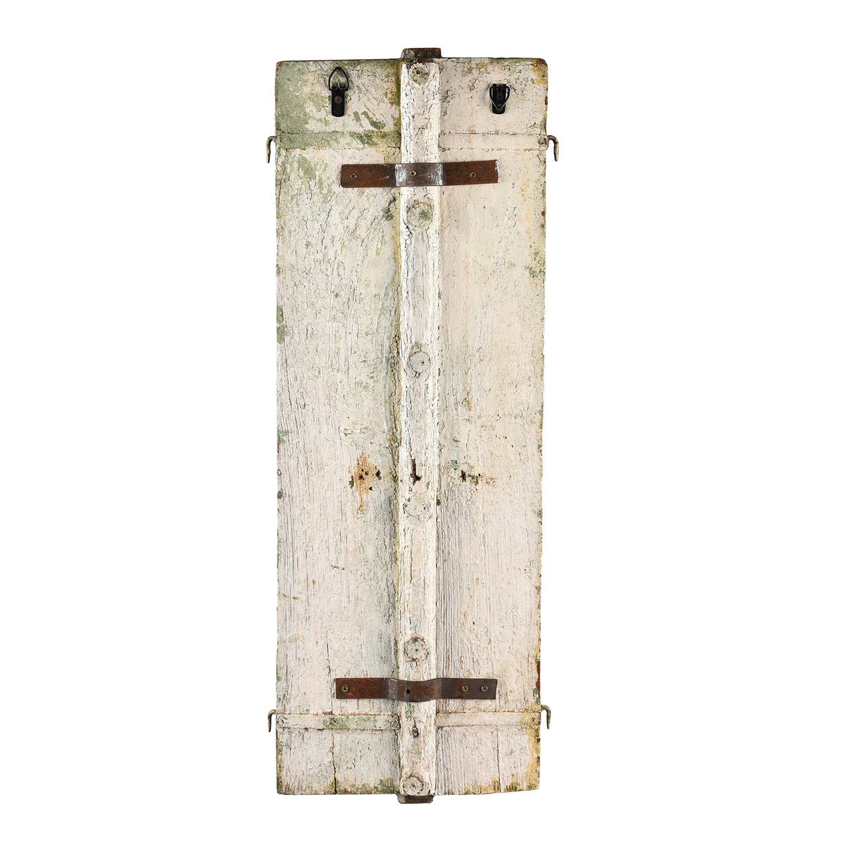 Back Of Antique Indian Painted Window Shutter From Bikaner | Indigo Antiques
