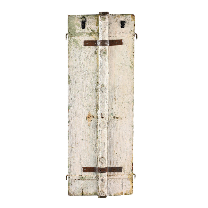 Back Of Antique Indian Painted Window Shutter From Bikaner | Indigo Antiques