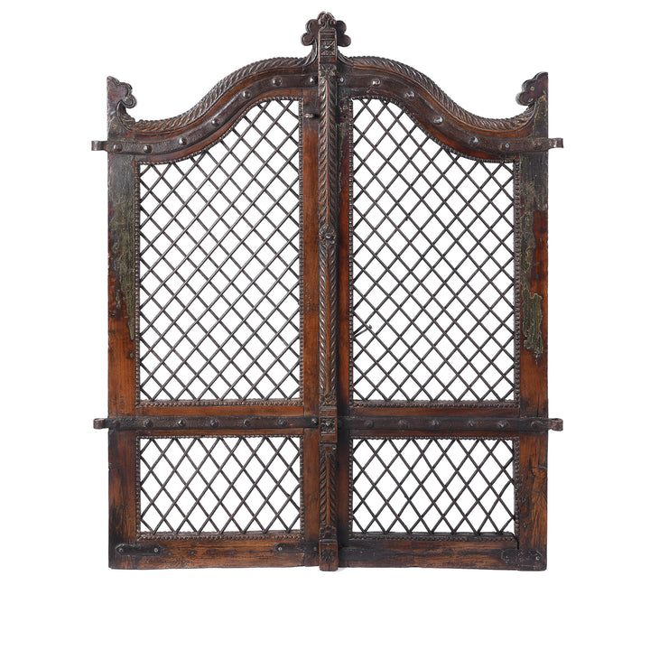 Antique Teak & Iron Jali Dog Gate From Gujarat | Indigo Antiques