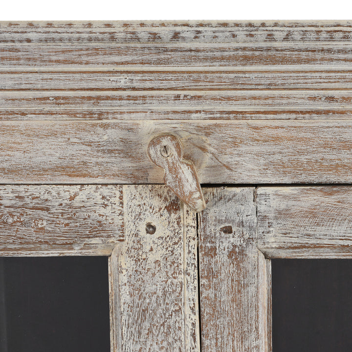 Latch Detail From Glazed Louvre Cabinet Made from Reclaimed Teak | Indigo Antiques