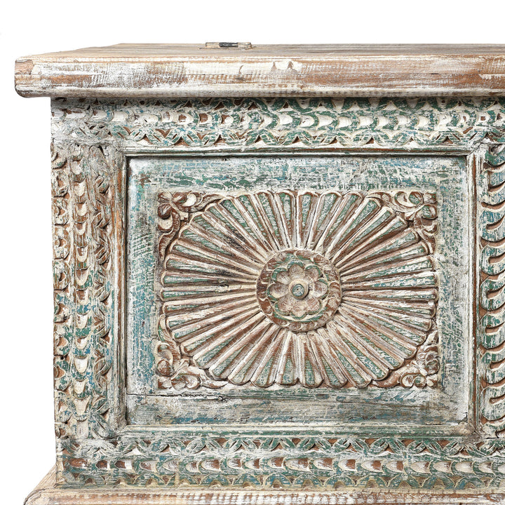 Reclaimed Indian Teak Wood Blanket Chest| Indigo Antiques