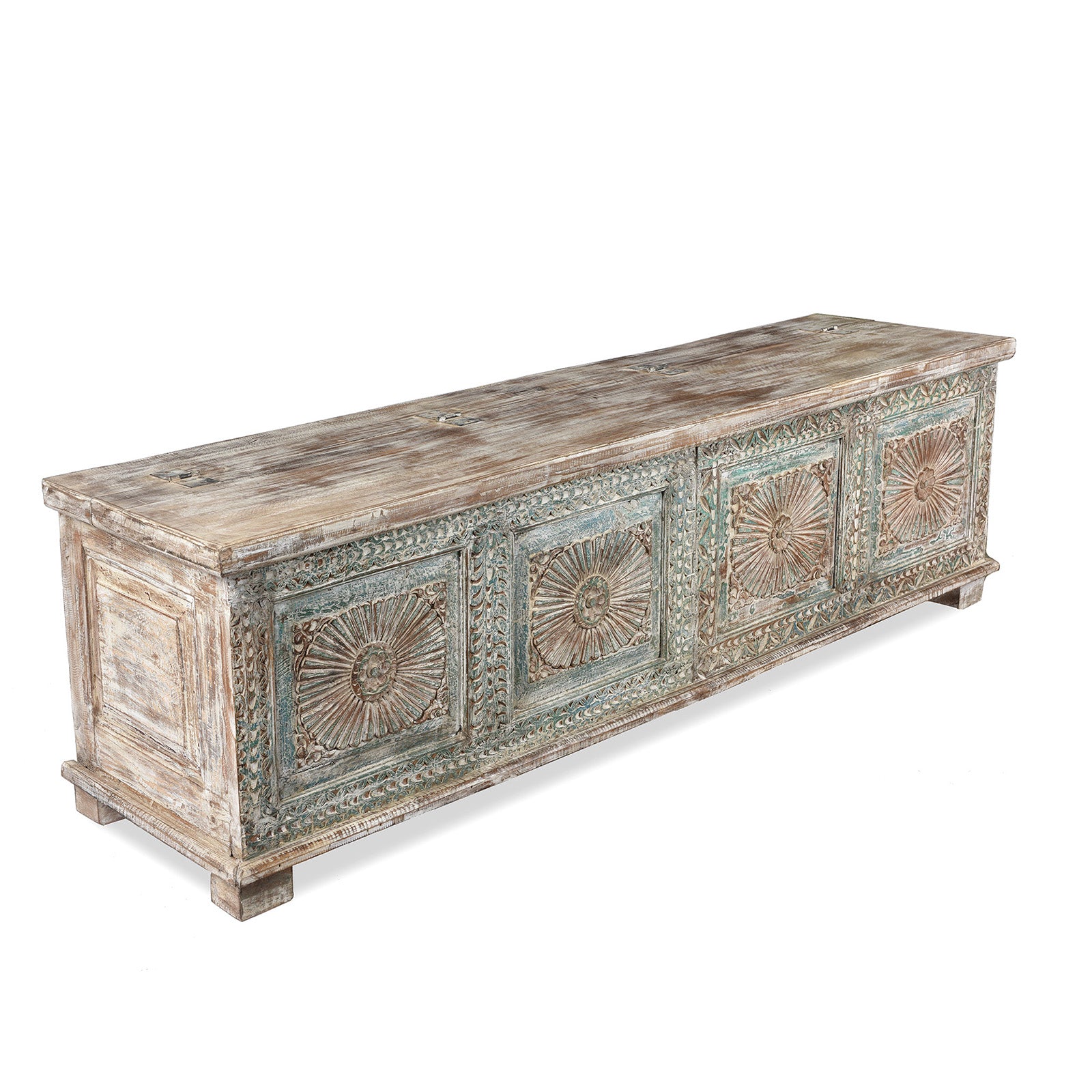 Reclaimed Indian Teak Wood Blanket Chest| Indigo Antiques
