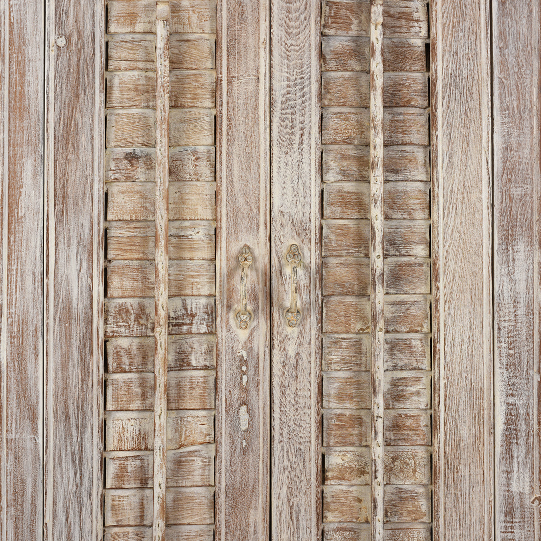 Handles Detail From Painted Louvre Sideboard Made From Reclaimed Teak | Indigo Antiques