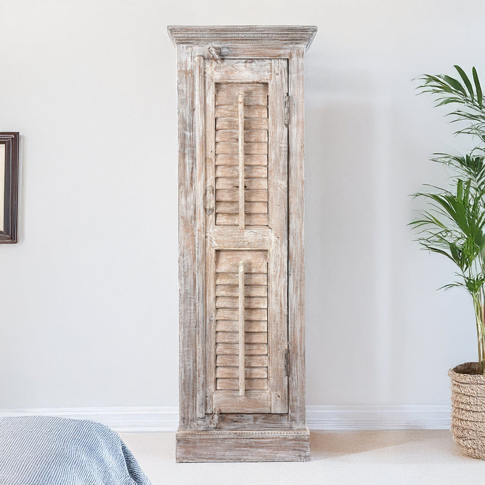 Reclaimed Teak Louvre Cabinet With Mango Frame | Indigo Antiques