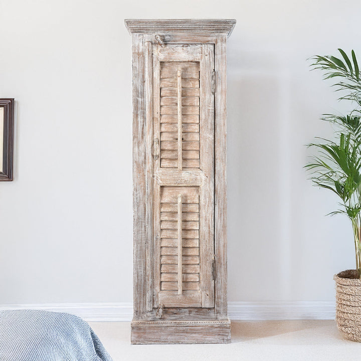 Reclaimed Teak Louvre Cabinet With Mango Frame | Indigo Antiques