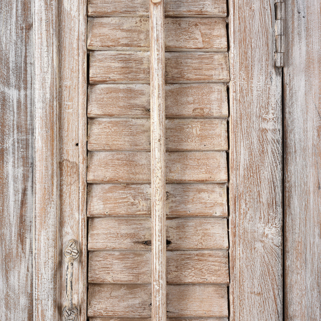 Louvre Detail From Reclaimed Teak Louvre Cabinet With Mango Frame | Indigo Antiques