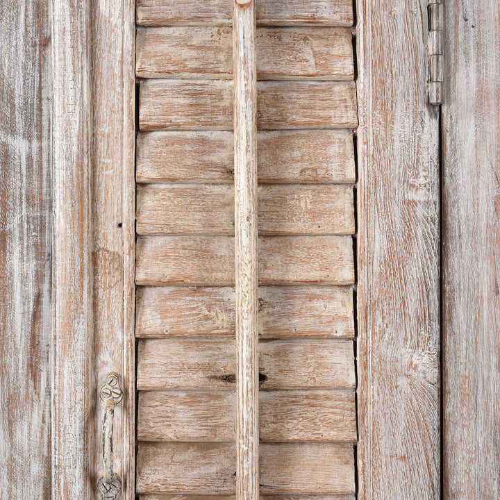 Louvre Detail From Reclaimed Teak Louvre Cabinet With Mango Frame | Indigo Antiques