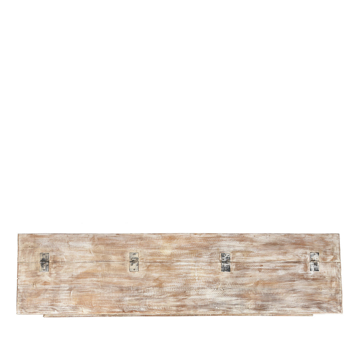Top Down View Of Reclaimed Teakwood Blanket Chest With Painted Finish | Indigo Antiques
