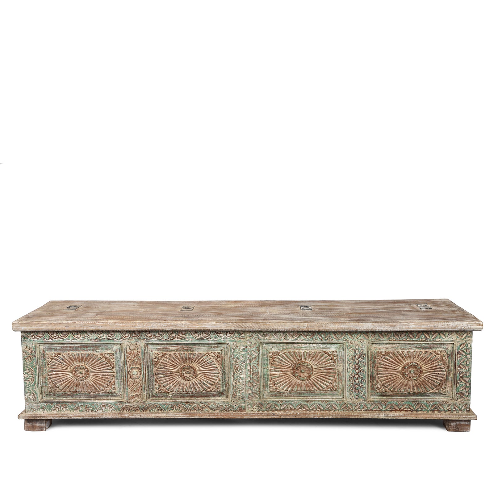 Reclaimed Teakwood Blanket Chest With Painted Finish | Indigo Antiques