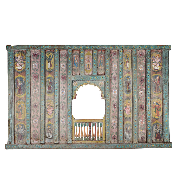 Antique Large Painted Interior Window From Gujarat | Indigo Antiques