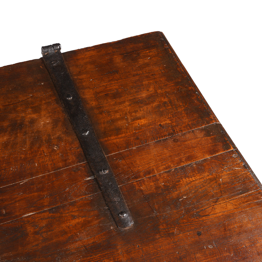 Surface Detail From Antique Indian Iron Bound Teak Chest From Gujarat | Indigo Antiques
