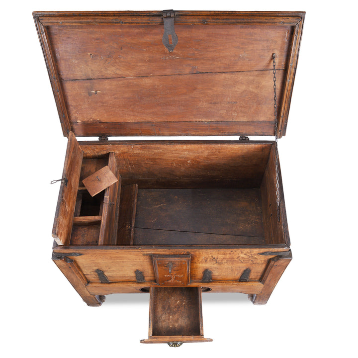 Interior Of Antique South Indian Goan Merchant Chest | Indigo Antiques