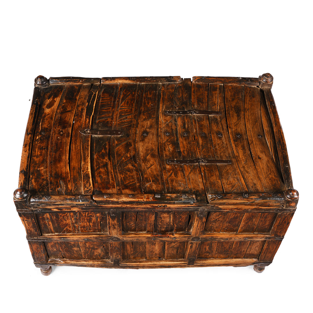 Top Down View Of Indian Stick Box Storage Chest From Jaisalmer | Indigo Antiques