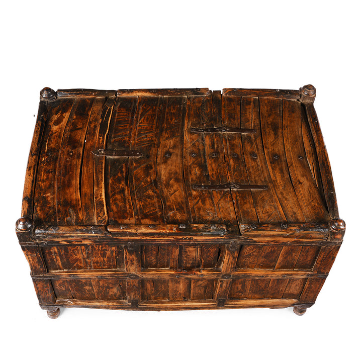 Top Down View Of Indian Stick Box Storage Chest From Jaisalmer | Indigo Antiques