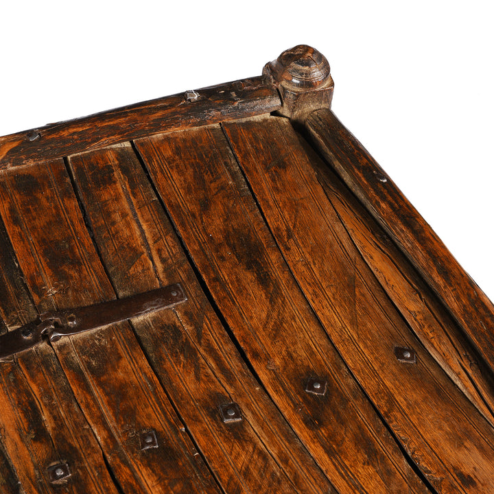 Top Corner Detail From Indian Stick Box Storage Chest From Jaisalmer | Indigo Antiques