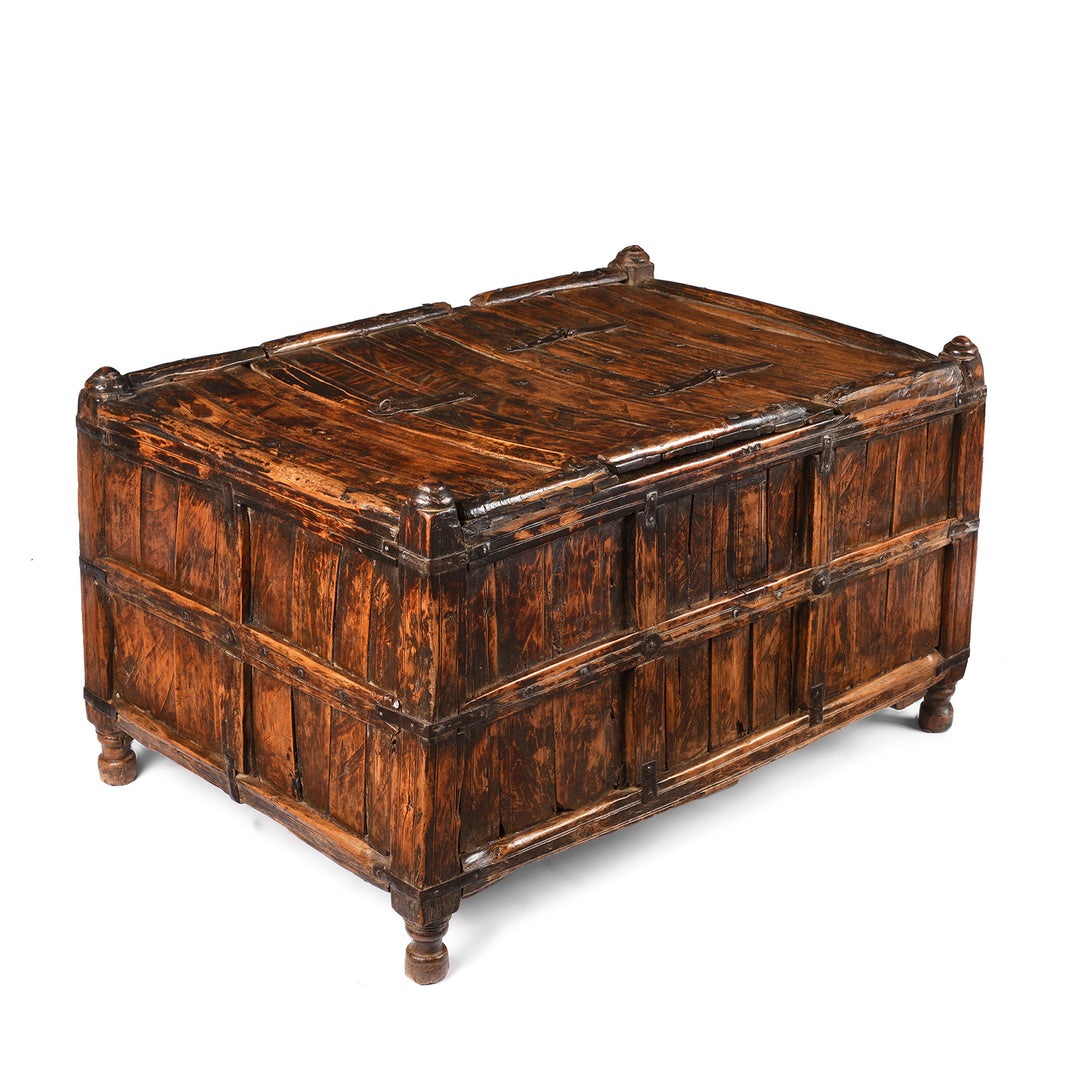 Angled View Of Indian Stick Box Storage Chest From Jaisalmer | Indigo Antiques