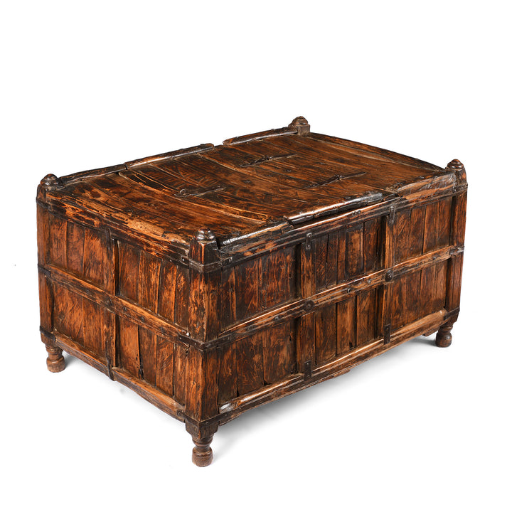 Angled View Of Indian Stick Box Storage Chest From Jaisalmer | Indigo Antiques