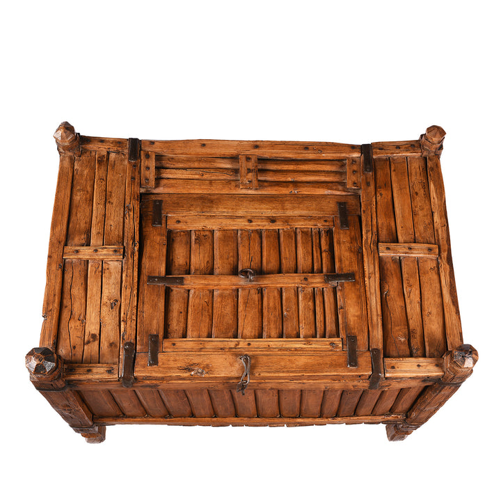 Top Down View Of Indian Stick Box Storage Chest From Jaisalmer | Indigo Antiques