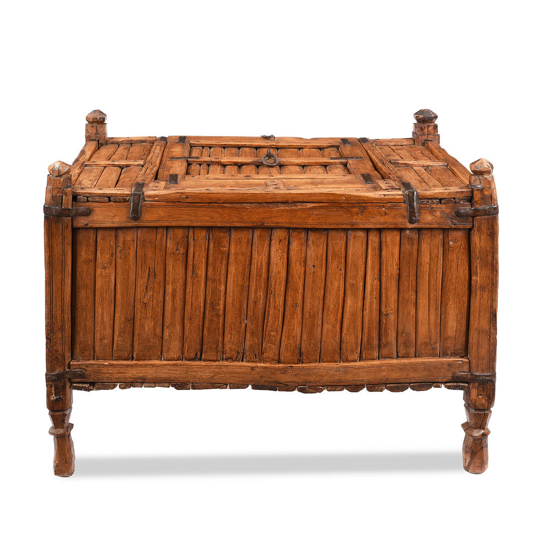 Back Of Indian Stick Box Storage Chest From Jaisalmer | Indigo Antiques