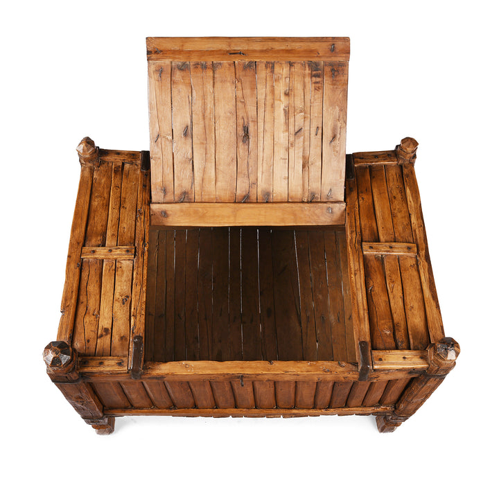 Top Down View Of Indian Stick Box Storage Chest From Jaisalmer | Indigo Antiques