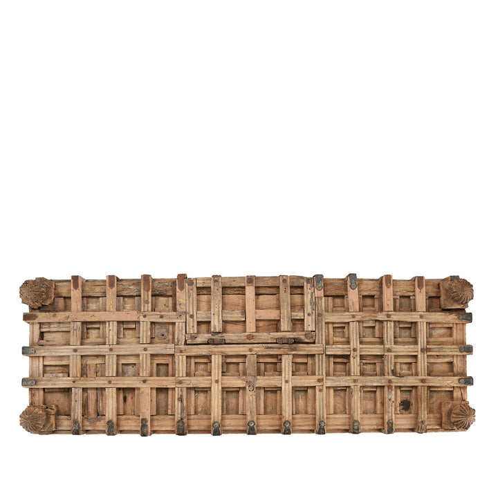 Top Down View Of Antique Bleached Teak Kothla Majus Console Chest From Gujarat | Indigo Antiques