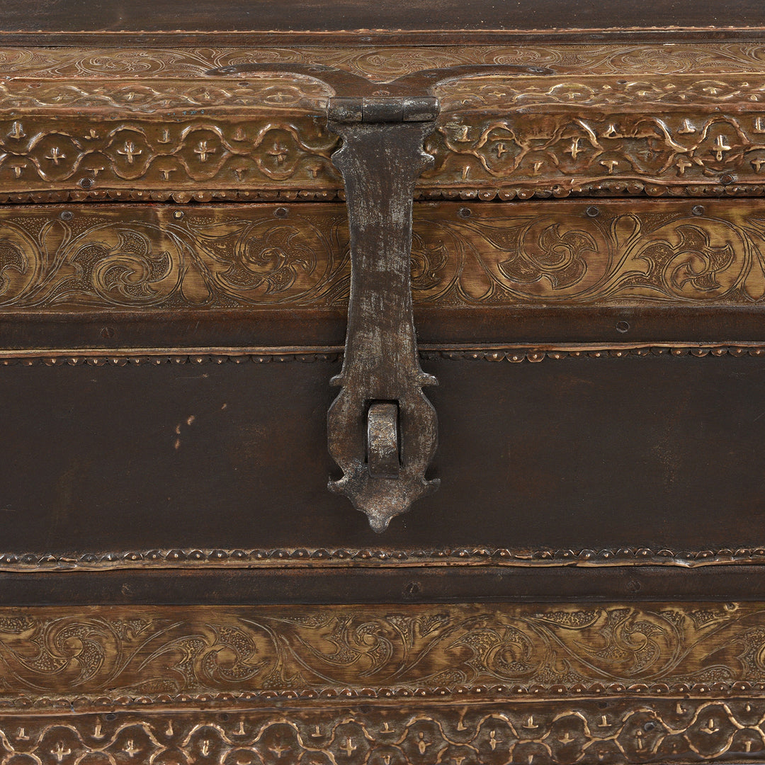 Latch Detail From Antique Indian Shekhawati Trousseau Box | Indigo Antiques