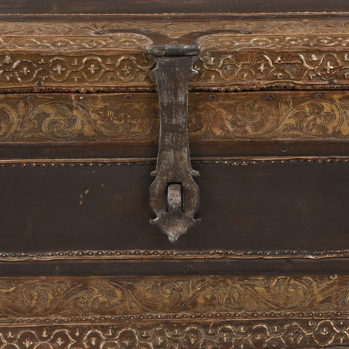 Latch Detail From Antique Indian Shekhawati Trousseau Box | Indigo Antiques