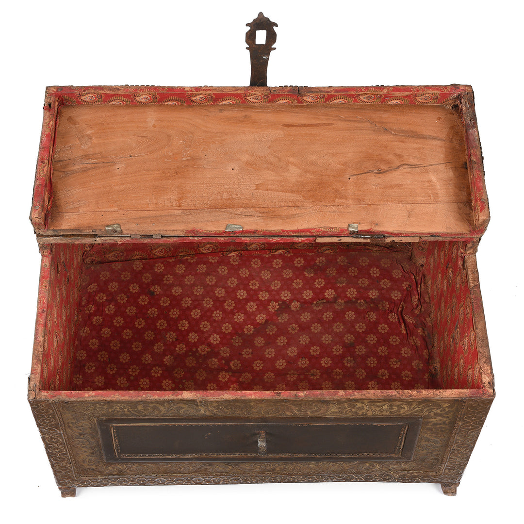 Interior Of Antique Indian Shekhawati Trousseau Box | Indigo Antiques