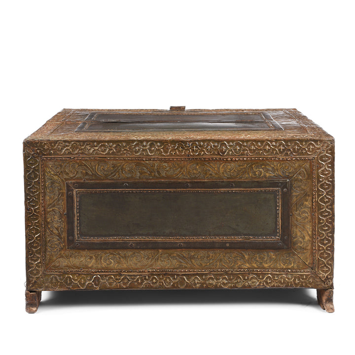 Back Of Antique Indian Shekhawati Trousseau Box | Indigo Antiques