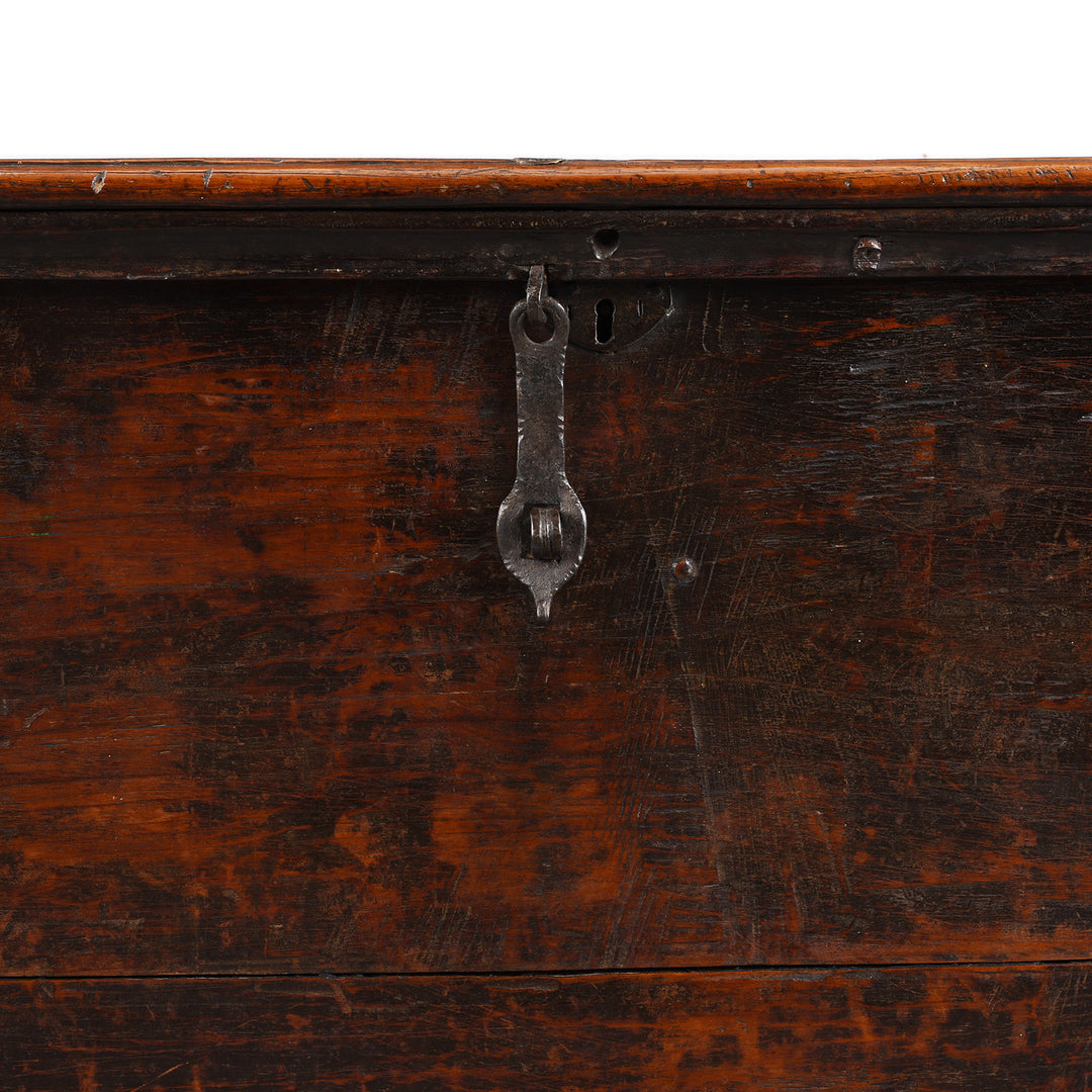 Latch Detail From Antique Indian Iron Bound Teak Chest From Gujarat | Indigo Antiques