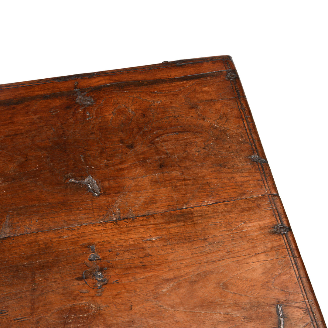 Detail From Antique Indian Iron Bound Teak Chest From Gujarat | Indigo Antiques