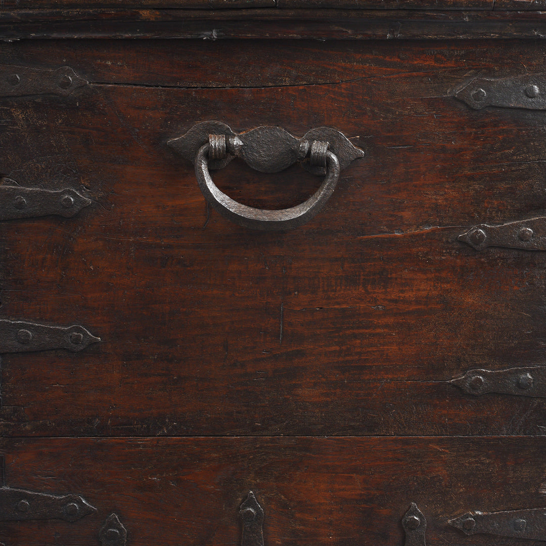 Handle Detail From Antique Indian Iron Bound Teak Chest From Gujarat | Indigo Antiques