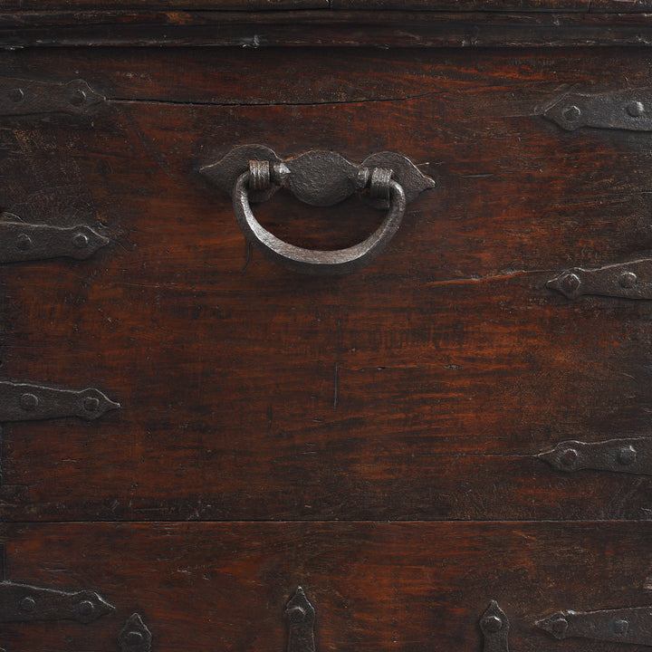 Handle Detail From Antique Indian Iron Bound Teak Chest From Gujarat | Indigo Antiques