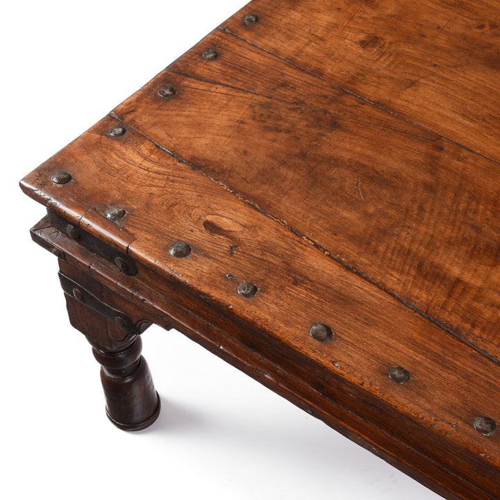 Surface Detail From Antique Indian Takhat Coffee Table From Shekhawati   | Indigo Antiques