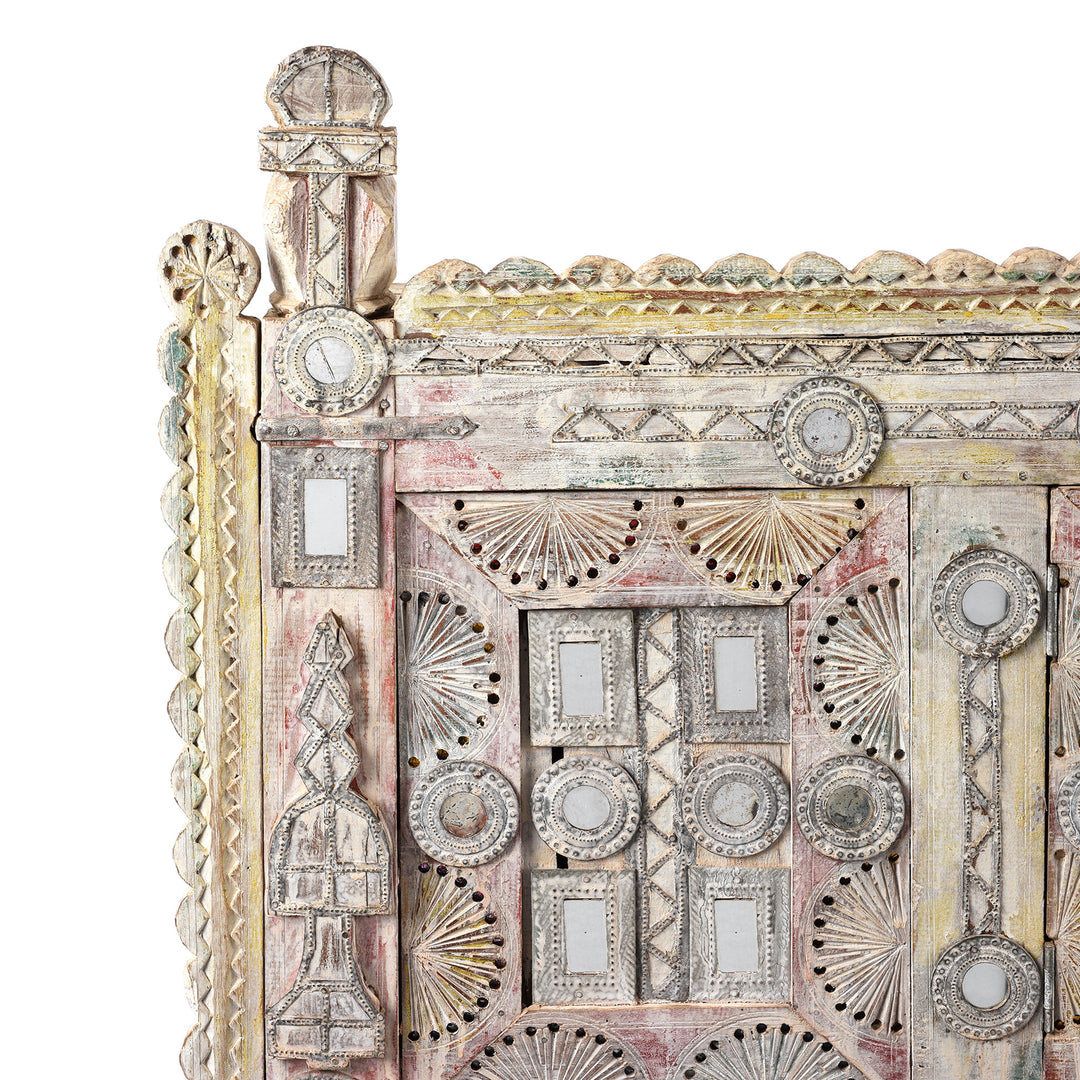 Corner Detail From Antique Indian Damchiya Dowry Chest From Kutch | Indigo Antiques