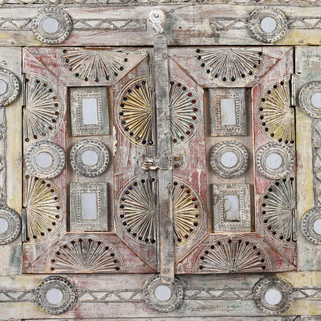Doors Detail From Antique Indian Damchiya Dowry Chest From Kutch | Indigo Antiques