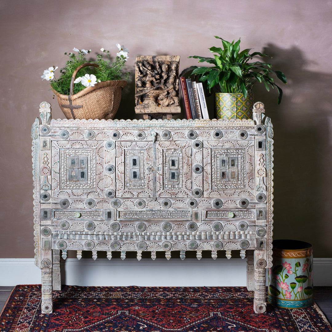 Teak Rubari "Damchiya" Dowry Chest From Kutch | Indigo Antiques