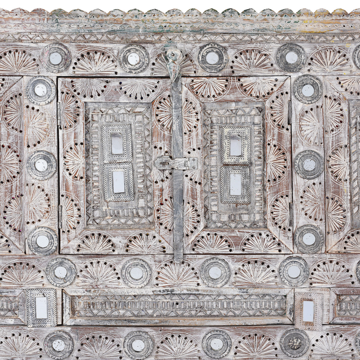 Doors Detail From Teak Rubari &quot;Damchiya&quot; Dowry Chest From Kutch | Indigo Antiques