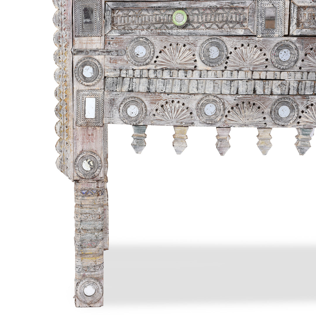 Leg Detail From Teak Rubari "Damchiya" Dowry Chest From Kutch | Indigo Antiques