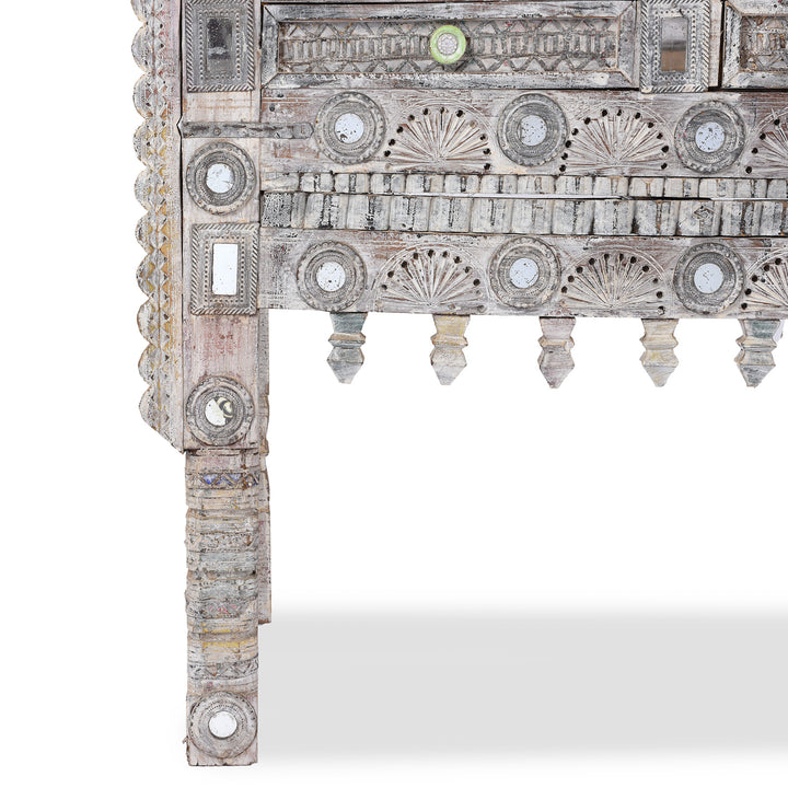 Leg Detail From Teak Rubari "Damchiya" Dowry Chest From Kutch | Indigo Antiques