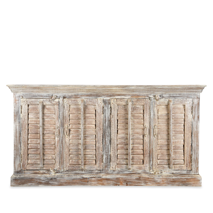 Painted Louvre Sideboard Made From Reclaimed Teak | Indigo Antiques