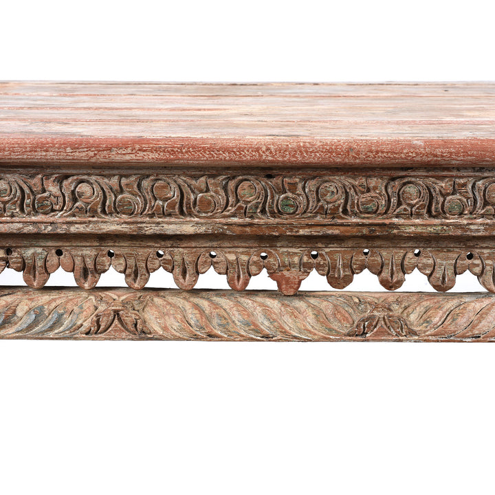 Detail From Antique Indian Takhat Coffee Table From Gujarat  | Indigo Antiques