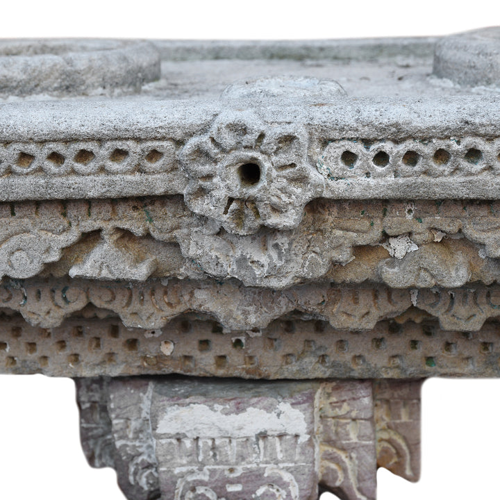 Spout Detail From Antique Indian Stone Water Pot Stand (Parinda) | Indigo Antiques