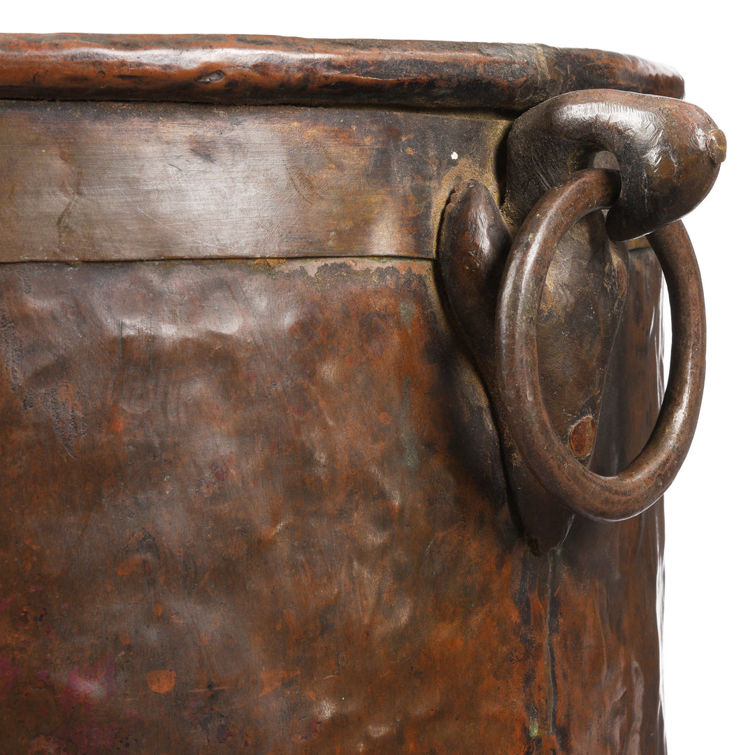 Ring Hande Detail From Antique Copper Water Pot From Kerala | Indigo Antiques