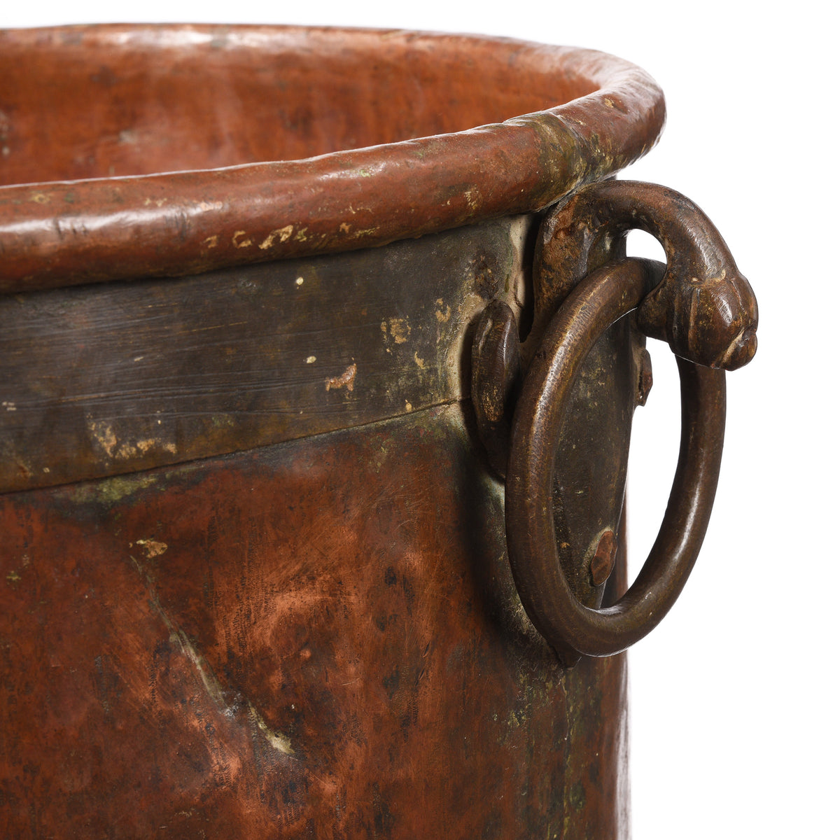 Handle Detail From Antique Indian Copper Water Pot From Kerala | Indigo Antiques
