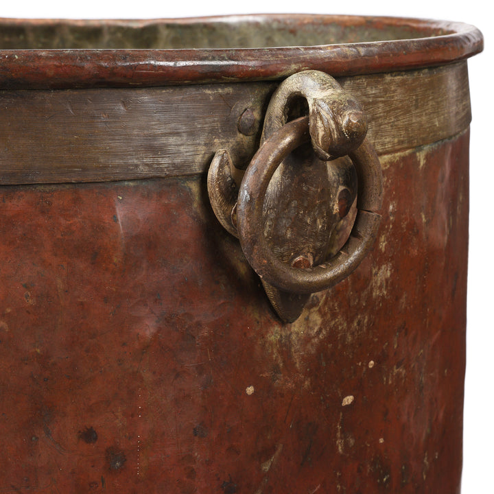 Handle Detail From Antique Copper Water Pot From Kerala | Indigo Antiques