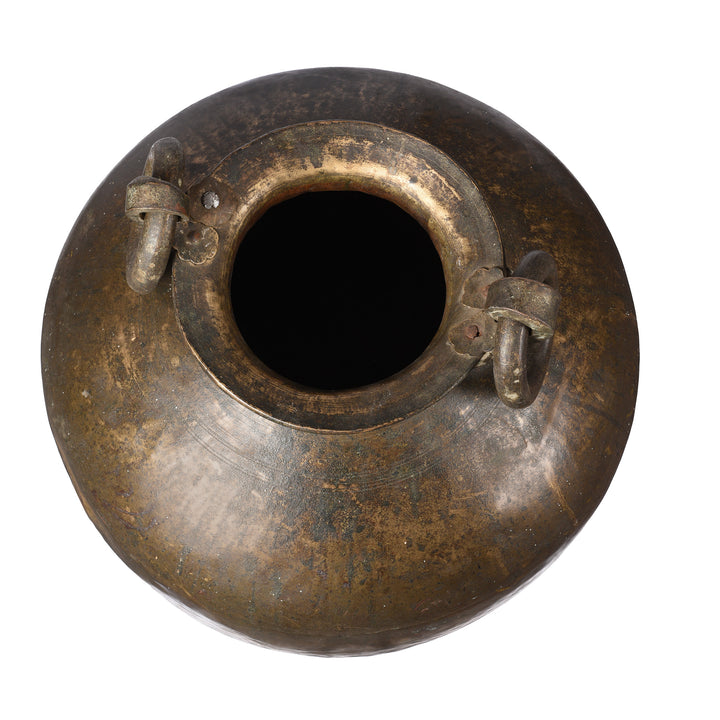 Interior Of Antique Brass Matka Water Pot From Kerala | Indigo Antiques
