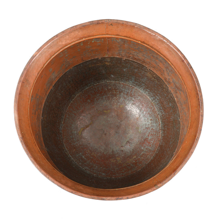 Interior Of Antique Copper And Brass  Water Pot From Kerala | Indigo Antiques